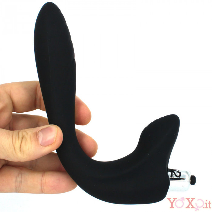 Vibratore G spot Prostata 15 x 3 cm in Puro Silicone nero