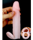 Guaina per Pene con Anello per Testicoli color Carne 17 x 3,6 cm.