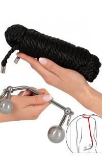 Yoxo Sexy Shop - Gancio Anale e Vaginale in Acciaio  con corda BDSM